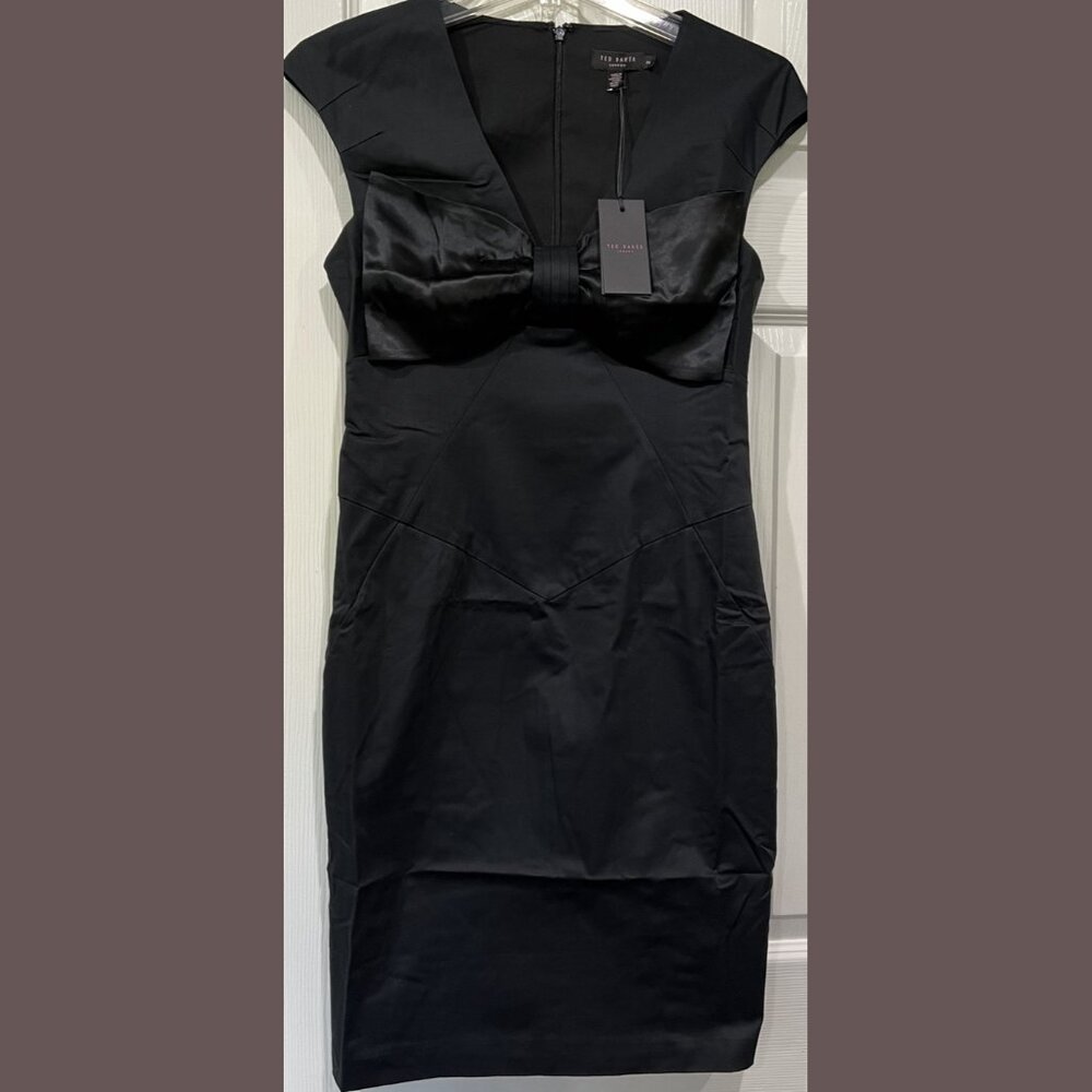 $225 NWT TED BAKER LONDON NICCI SS BOW FRONT DRESS